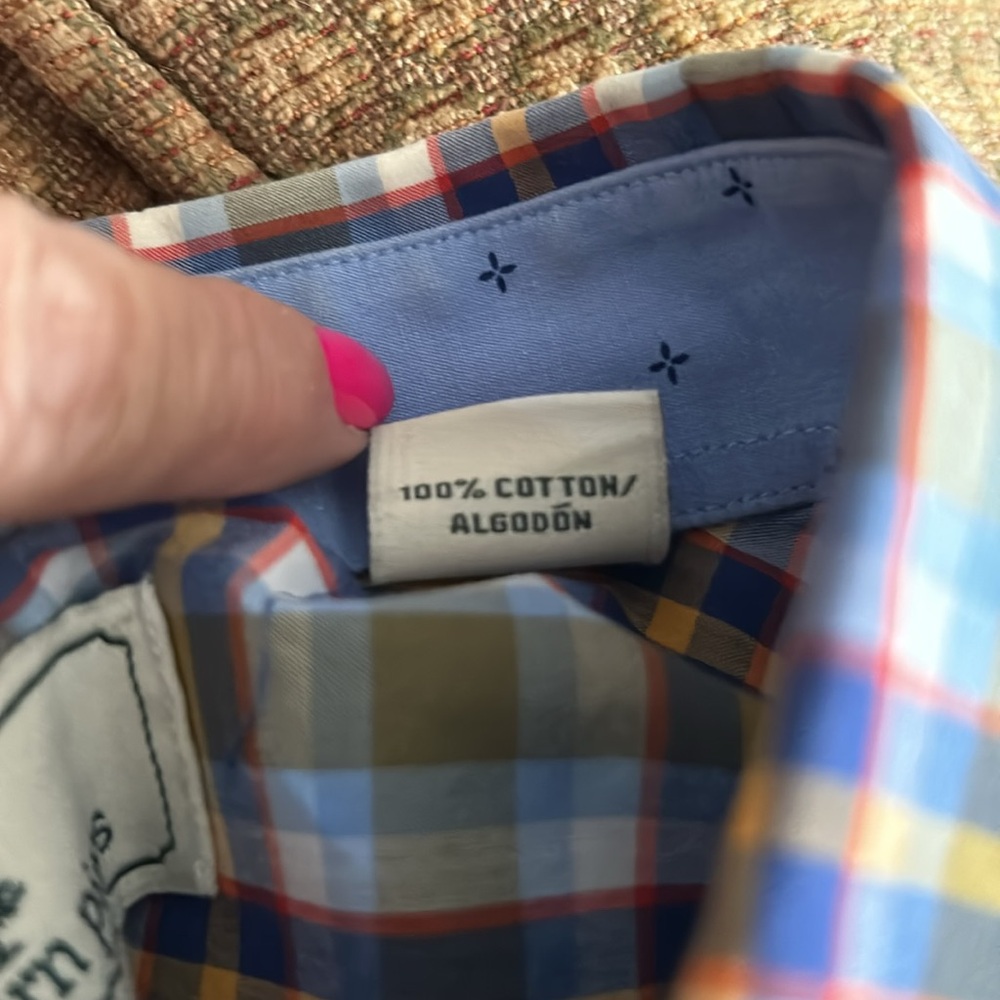 Southern Pines Men’s Medium Button up long sleeve plaid 100% cotton - Picture 10 of 10